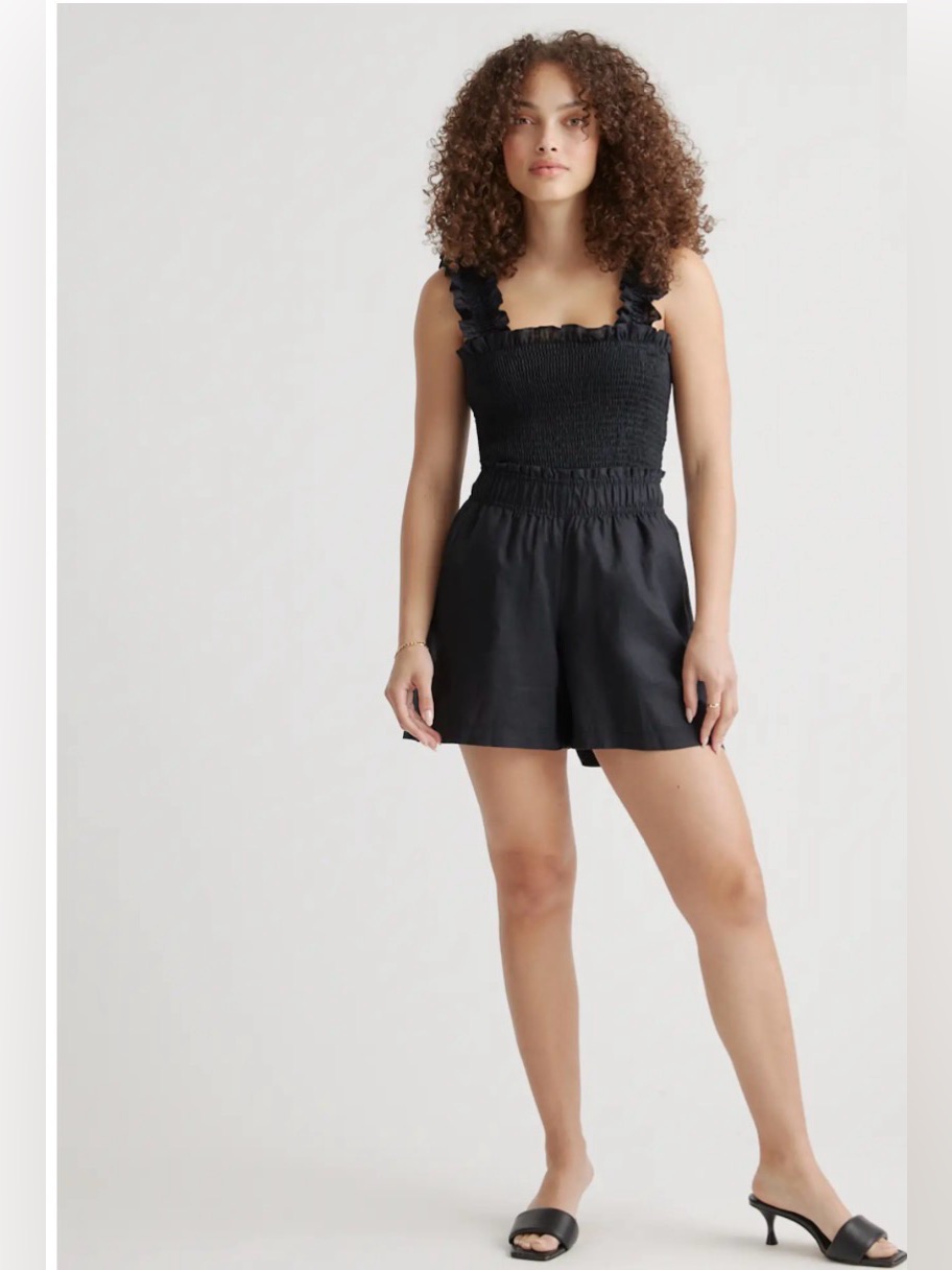Quince 100% European Linen High Waisted Shorts